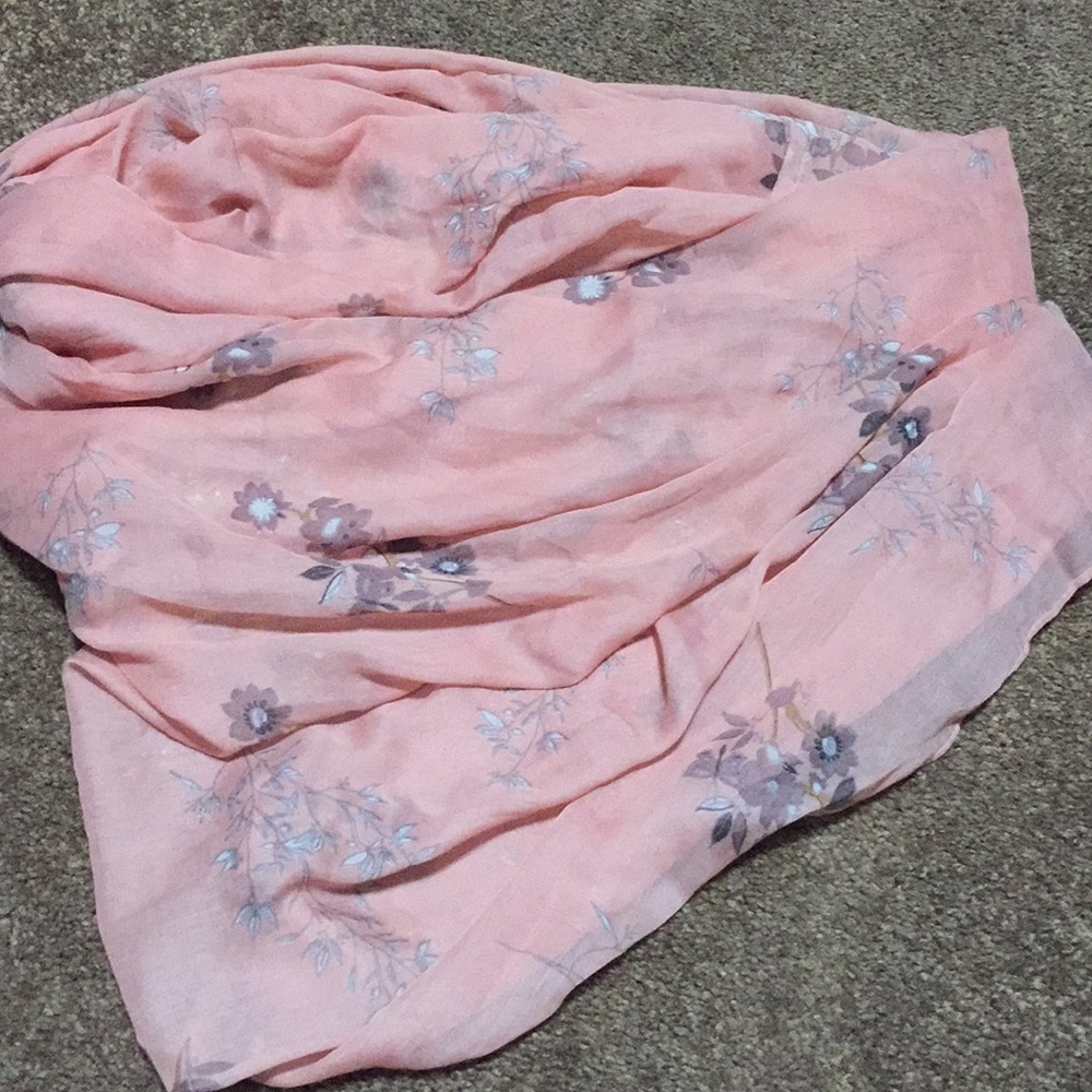 Pink floral scarf